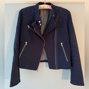 GAP Dark Blue Cotton Moto Jacket (XS)